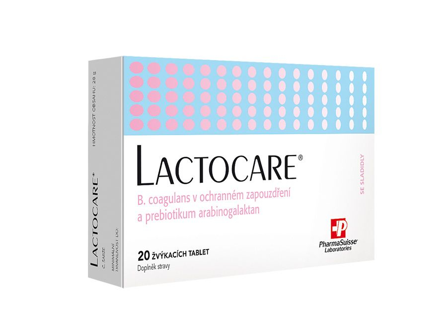 PharmaSuisse LACTOCARE 20 žvýkacích tablet PharmaSuisse
