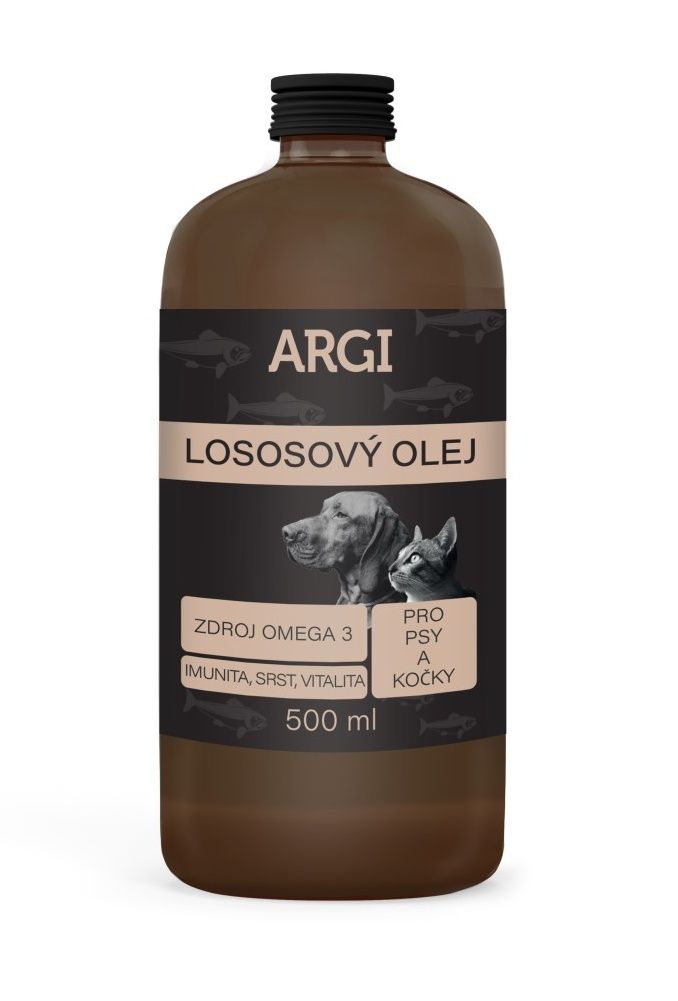 Argi Lososový olej pro psy a kočky 500 ml Argi