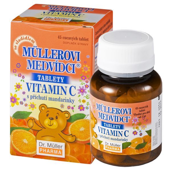 Dr.Müller Müllerovi medvídci s vitaminem C mandarinka 45 tablet Dr. Müller