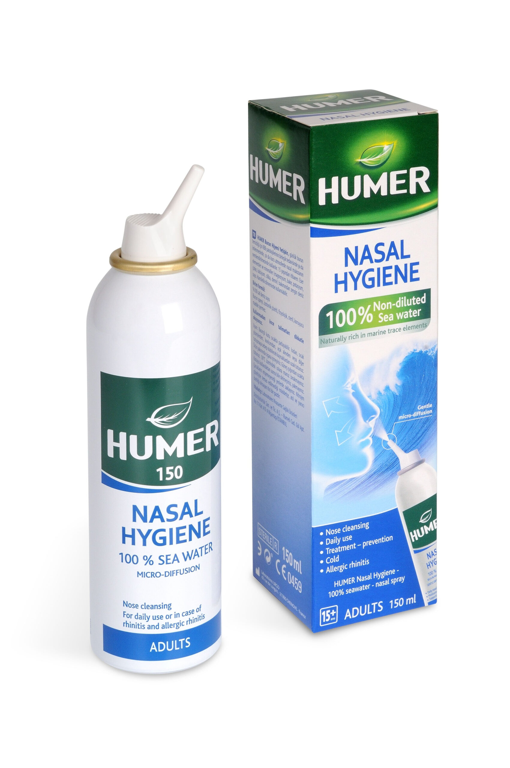 Humer Hygiena nosu pro dospělé 100% mořská voda 150 ml Humer