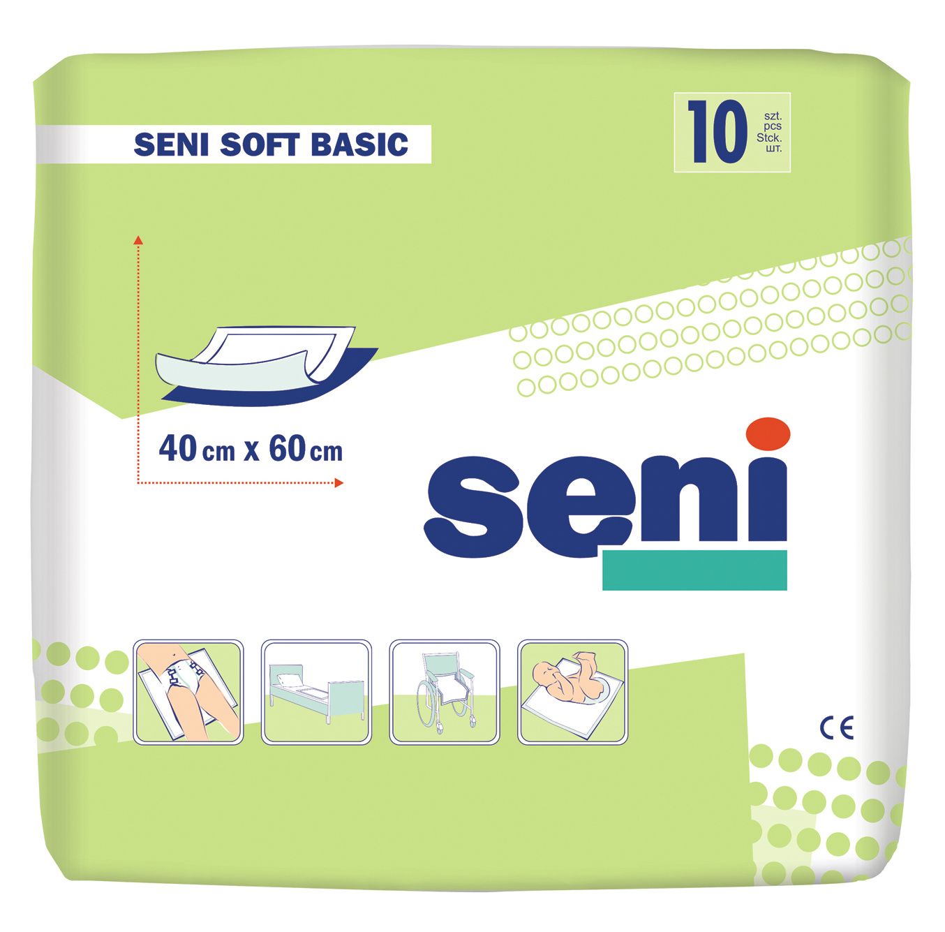 Seni Soft Basic 60 x 40 cm absorpční podložky 10 ks Seni
