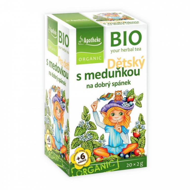 Apotheke BIO Dětský ovocný čaj s meduňkou nálevové sáčky 20x 2 g Apotheke