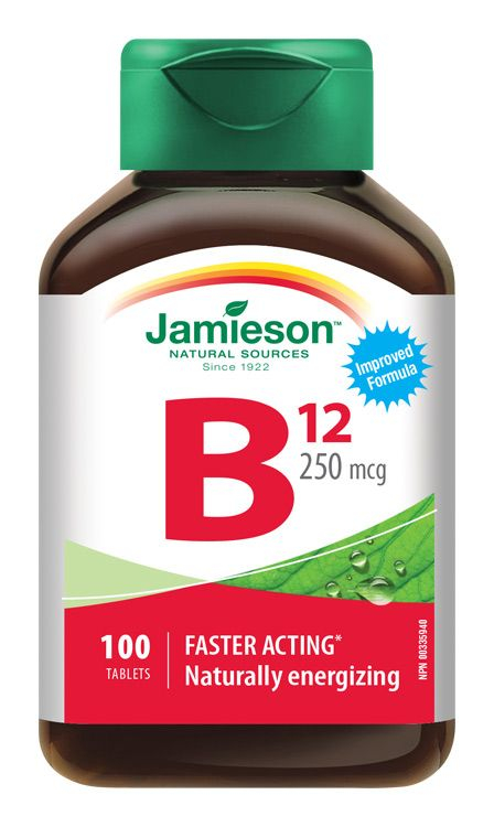 Jamieson Vitamín B12 metylkobalamín 250 μg 100 tablet Jamieson