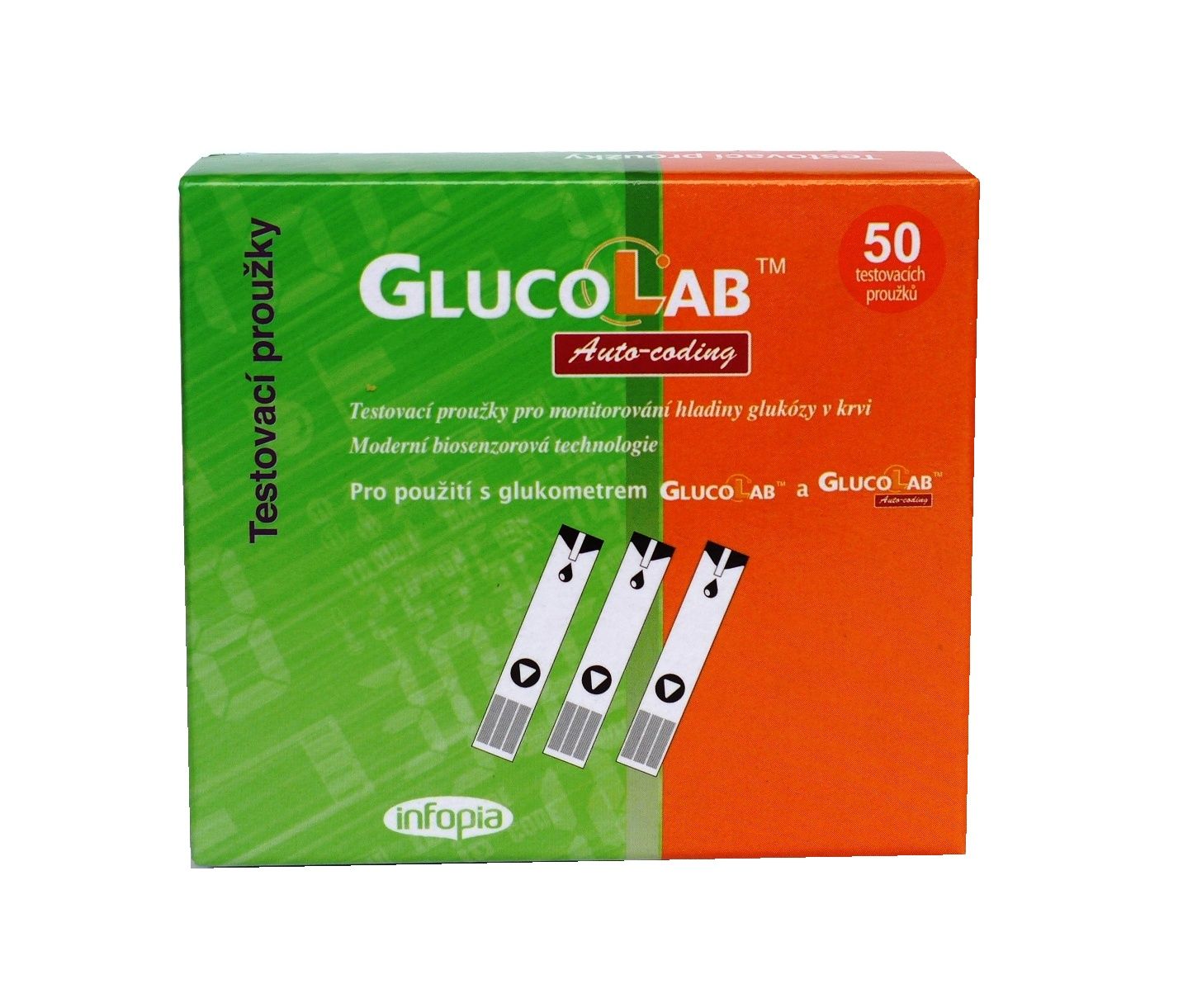 Glucolab Testovací proužky pro glukometr GlucoLab 50 ks Glucolab