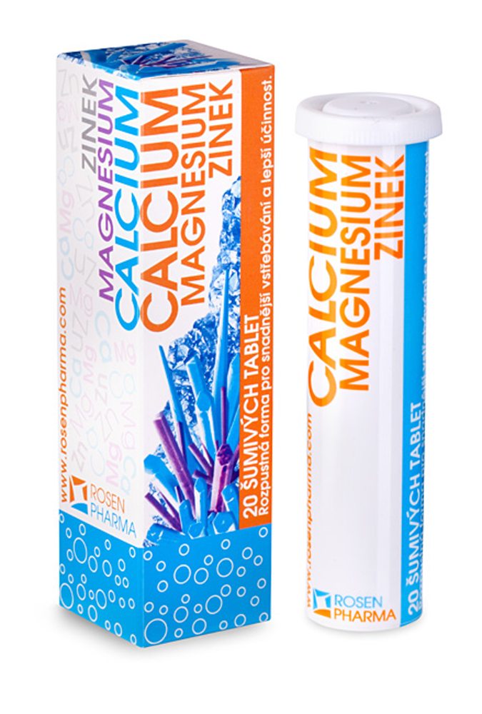 Rosen Calcium Magnesium Zinek 20 šumivých tablet Rosen